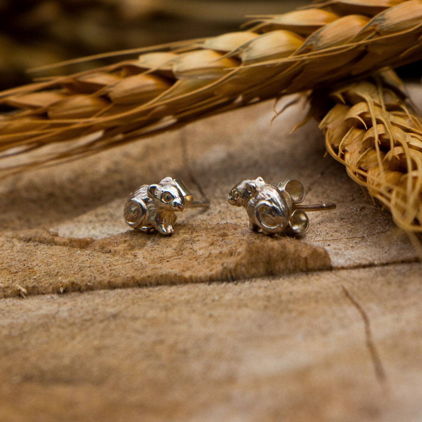 Harvest Mice Stud Earrings