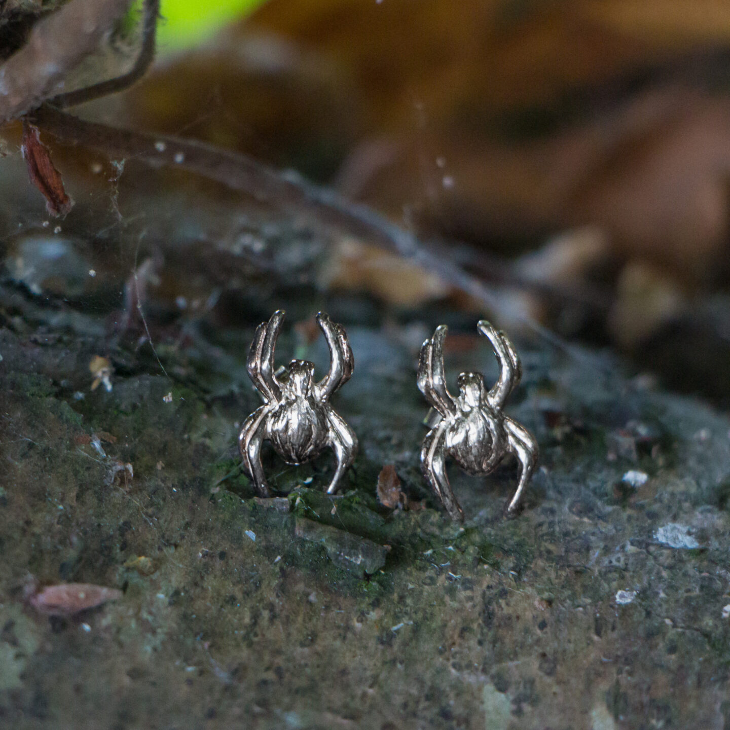 Garden Spider Stud Earrings