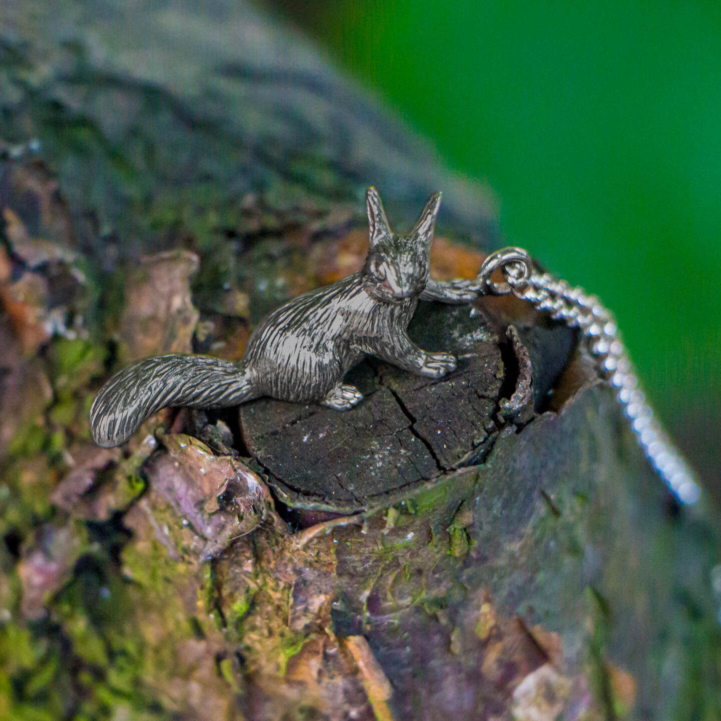 Red Squirrel Pendant (eco-silver)