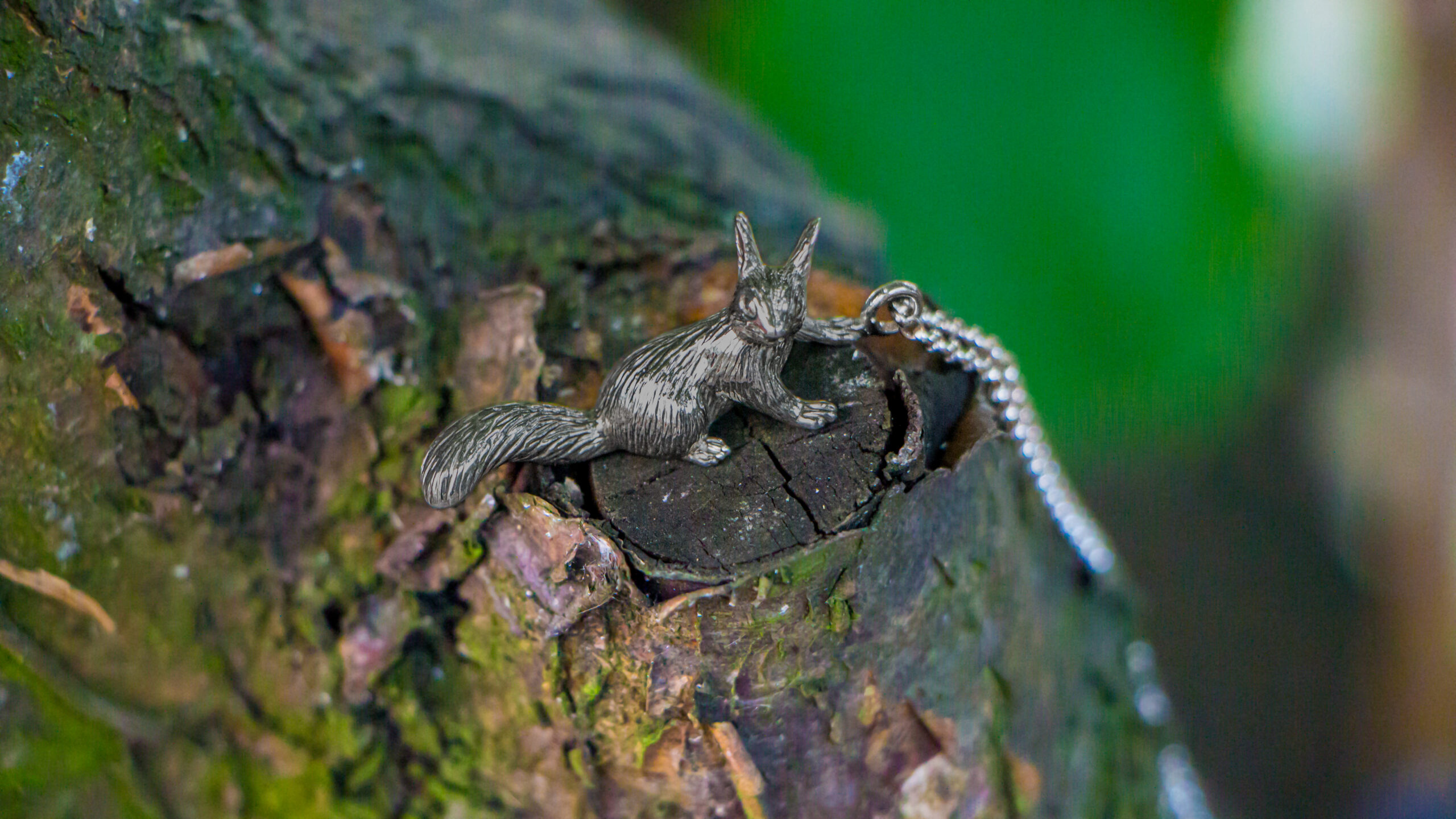 Red Squirrel Pendant (eco-silver)