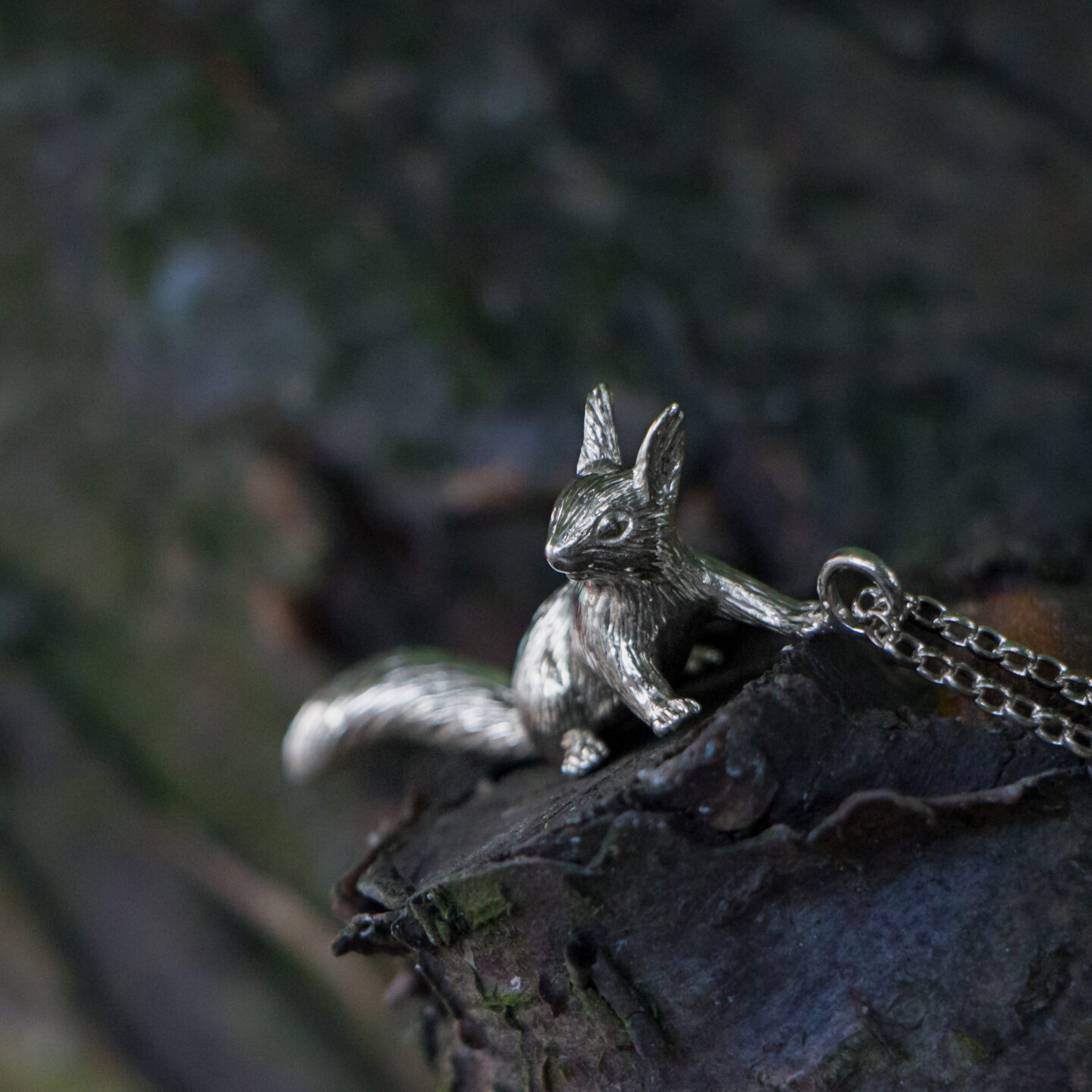 Red Squirrel Pendant (eco-silver)