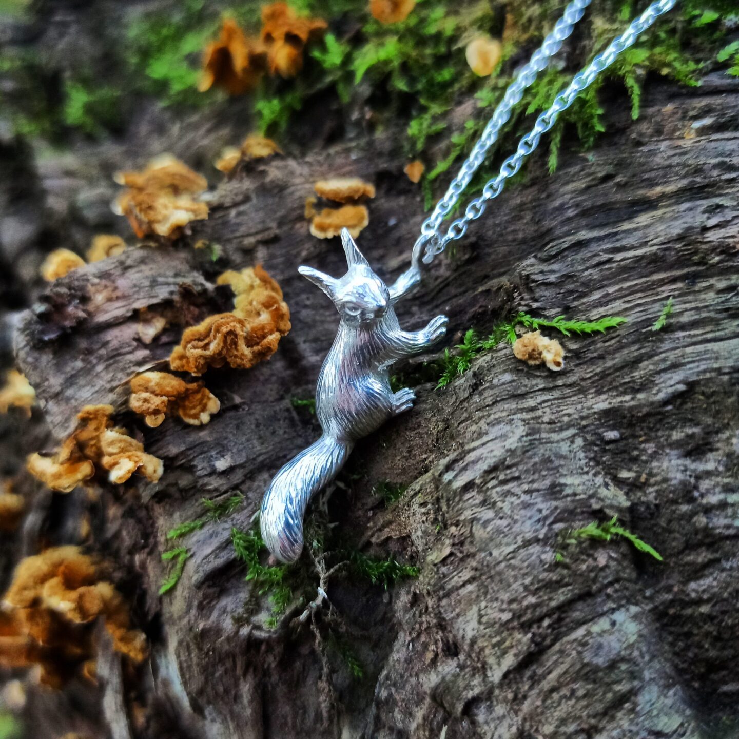 Red Squirrel Pendant (eco-silver)